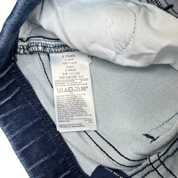 GAP Slim Pull On Elastic Waist Jeans 5 Years Dark Wash - Picture 5 of 8